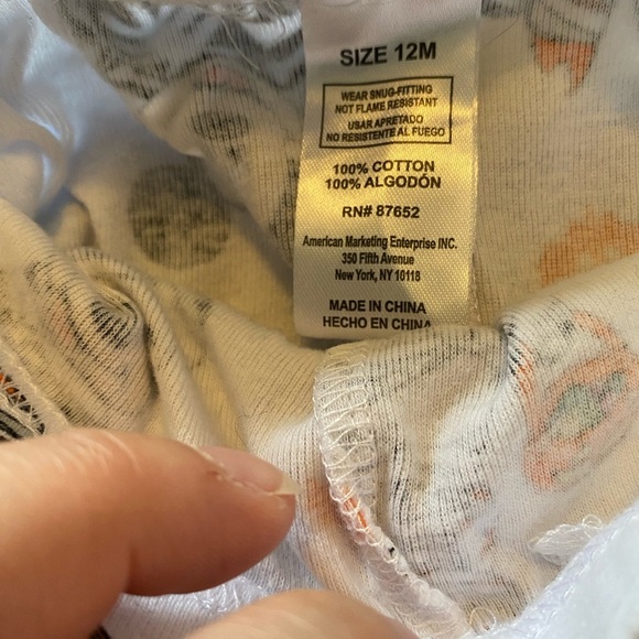 Disney Orange and White Pajama Set with Mickey and Minnie Mouse Halloween Print - Picture 6 of 7